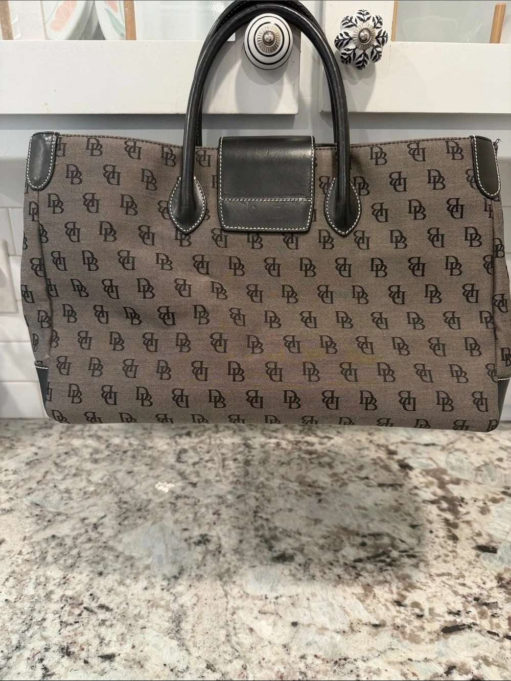 Dooney & Bourke Brown and Black Signature Duffel Bag